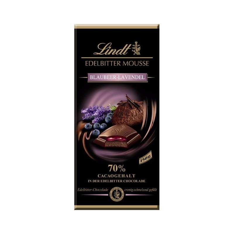 Lindt chocolate extra dark mousse Blueberry Lavender 150gr