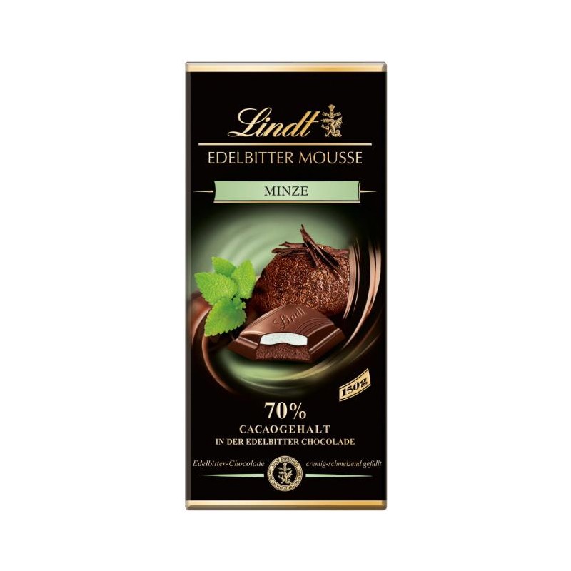 Lindt chocolate extra dark mousse mint 150gr