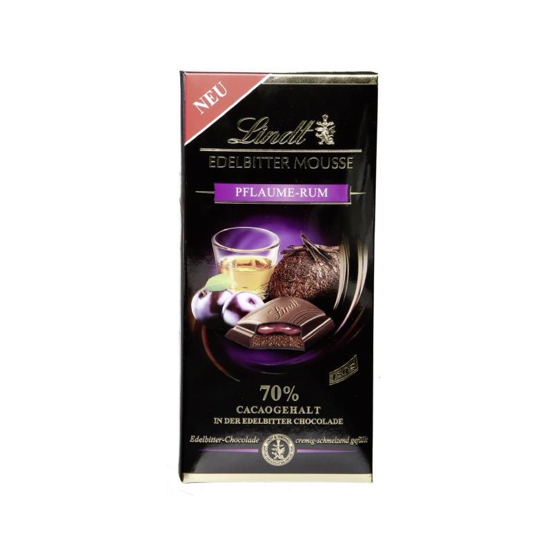 Lindt chocolate extra dark mousse Plum Rum 150gr - Österreich Delikatessen  Onlineshop